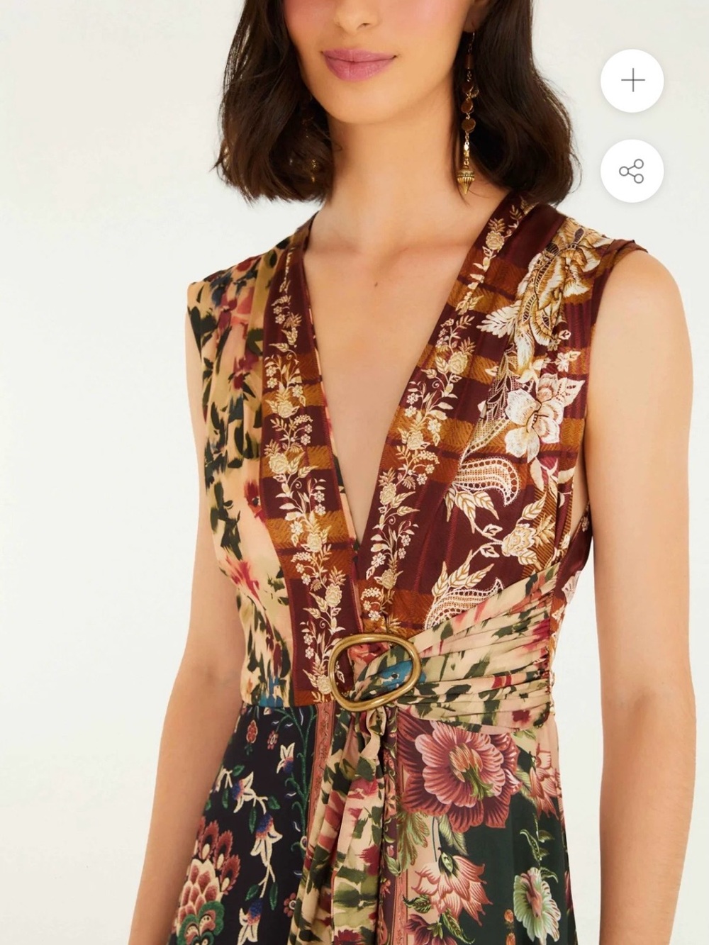 Farm Rio Floral V-Neck Sleeveless Maxi Dress in Multi Floral